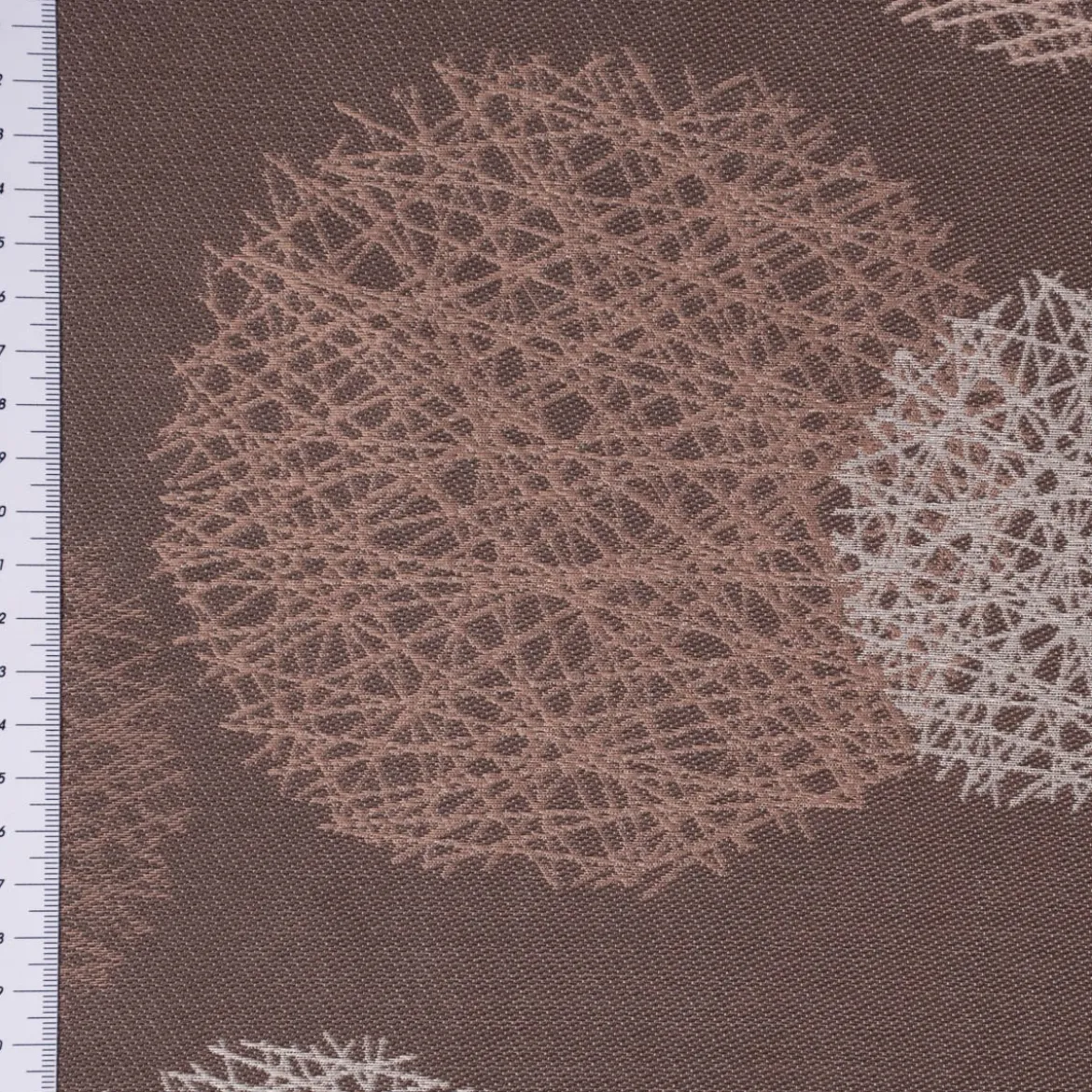 SCHÖNER LEBEN. Vorhang Jacquard Satinlook Kreise beidseitig rosenholz beige 245cm oder Wunschlänge