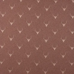 SCHÖNER LEBEN. Vorhang Jacquard Hirschkopf mit Geweih rotbraun beige 245cm oder Wunschlänge