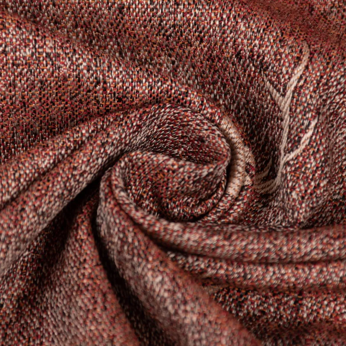 SCHÖNER LEBEN. Vorhang Jacquard Hirschkopf mit Geweih rotbraun beige 245cm oder Wunschlänge