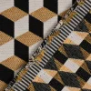 SCHÖNER LEBEN. Vorhang Jacquard Metallic Cube Geometric Luxury 3D Würfel schwarz gold ecru 245cm oder Wunschlänge