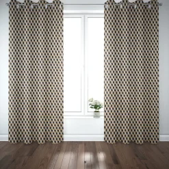 SCHÖNER LEBEN. Vorhang Jacquard Metallic Cube Geometric Luxury 3D Würfel schwarz gold ecru 245cm oder Wunschlänge