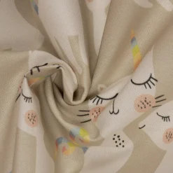 SCHÖNER LEBEN. Vorhang Katzen Caticorn beige pastell 245cm oder Wunschlänge