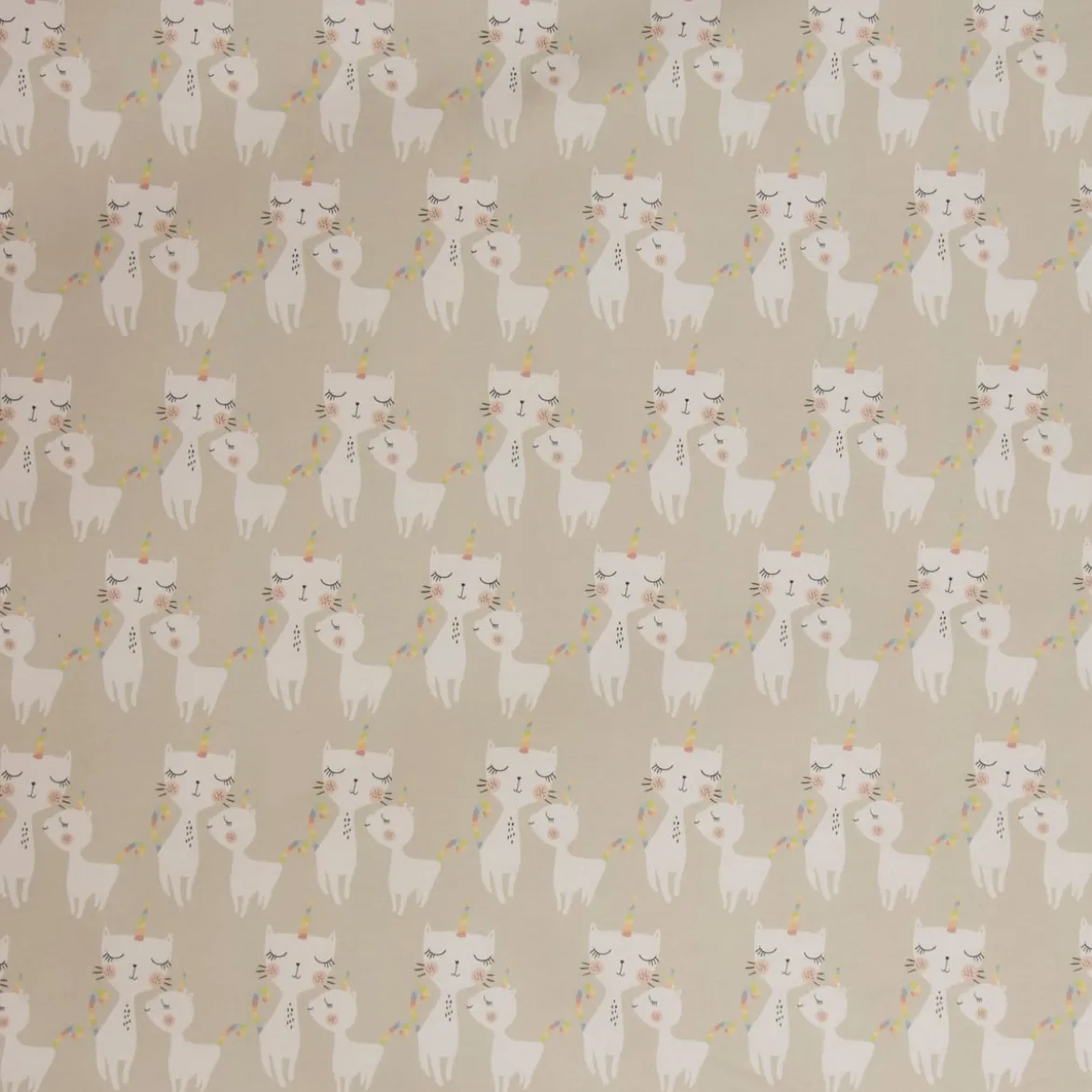 SCHÖNER LEBEN. Vorhang Katzen Caticorn beige pastell 245cm oder Wunschlänge