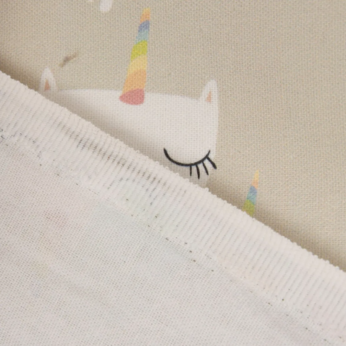 SCHÖNER LEBEN. Vorhang Katzen Caticorn beige pastell 245cm oder Wunschlänge
