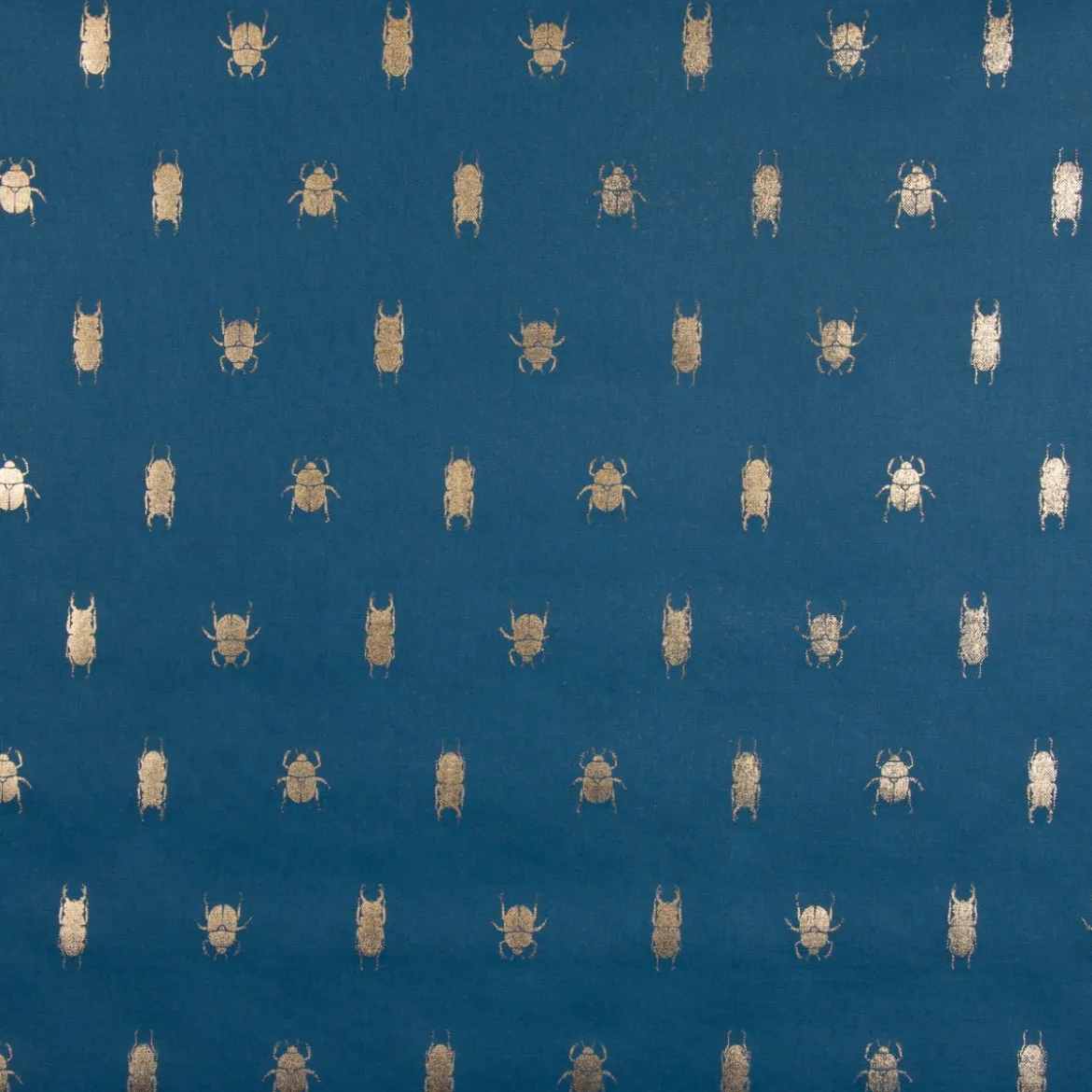 SCHÖNER LEBEN. Vorhang Käfer blau gold metallic 245cm oder Wunschlänge