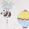 SCHÖNER LEBEN. Vorhang Lamarama mit Lamas, Pandas und Heißluftballons 245cm oder Wunschlänge