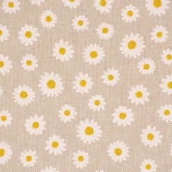 SCHÖNER LEBEN. Vorhang Leinenlook Daisy Sweet Garden Gänseblümchen Blüten natur weiß 245cm oder Wunschlänge