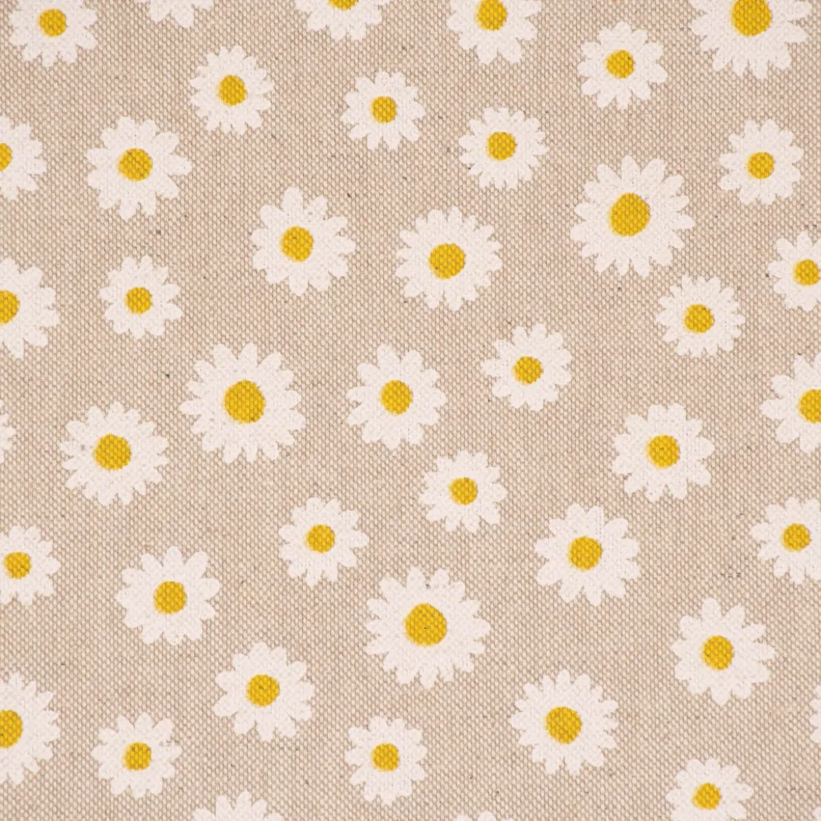SCHÖNER LEBEN. Vorhang Leinenlook Daisy Sweet Garden Gänseblümchen Blüten natur weiß 245cm oder Wunschlänge