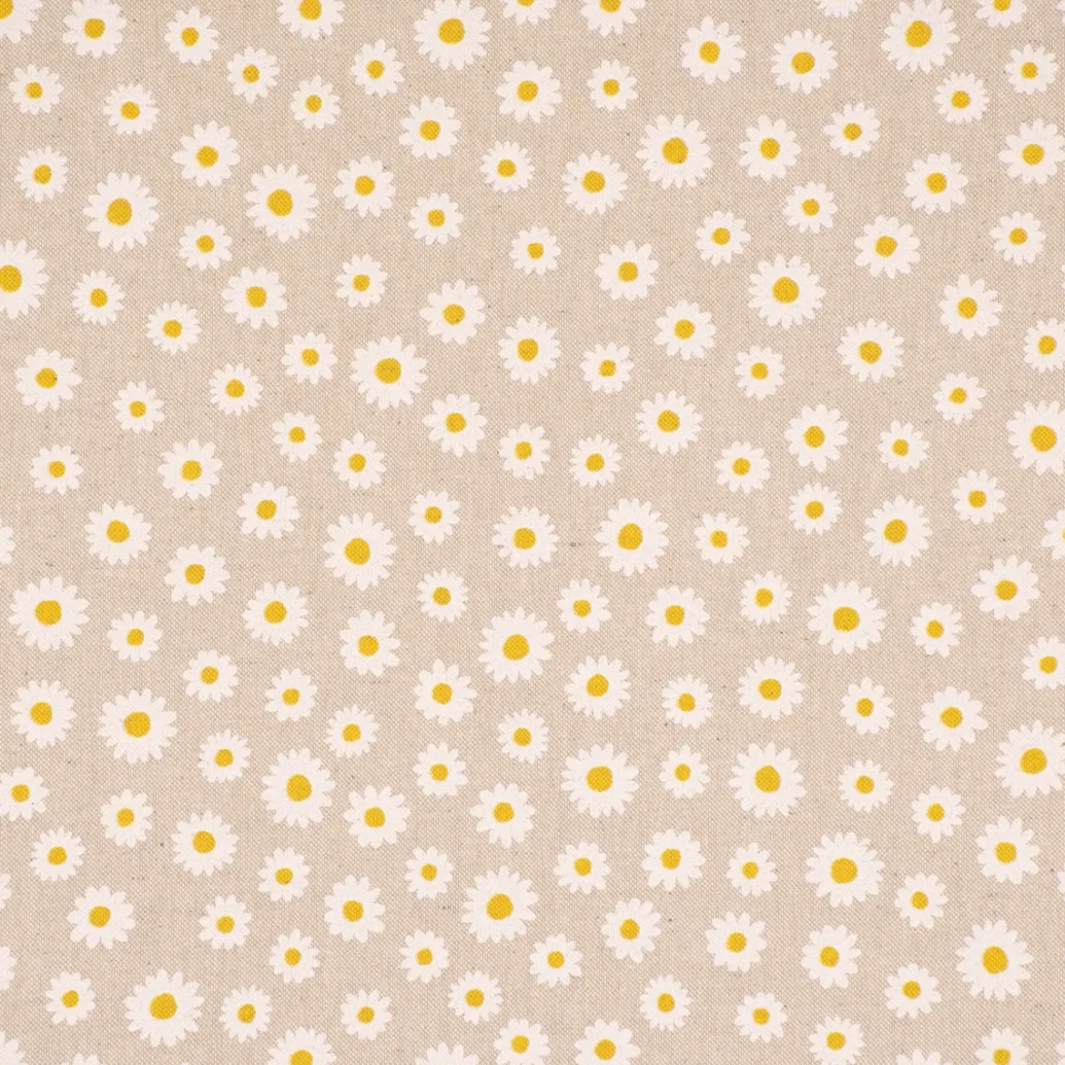 SCHÖNER LEBEN. Vorhang Leinenlook Daisy Sweet Garden Gänseblümchen Blüten natur weiß 245cm oder Wunschlänge