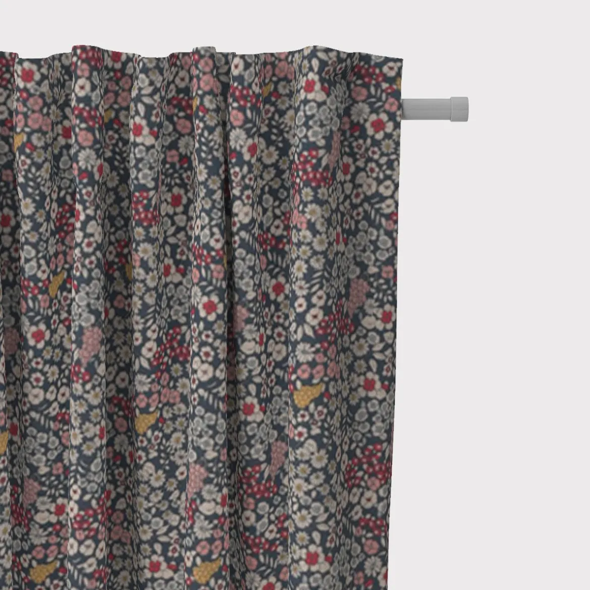 SCHÖNER LEBEN. Vorhang Leinenlook Blossom Dream Blüten blau pink gelb 245cm oder Wunschlänge