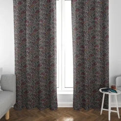 SCHÖNER LEBEN. Vorhang Leinenlook Blossom Dream Blüten blau pink gelb 245cm oder Wunschlänge