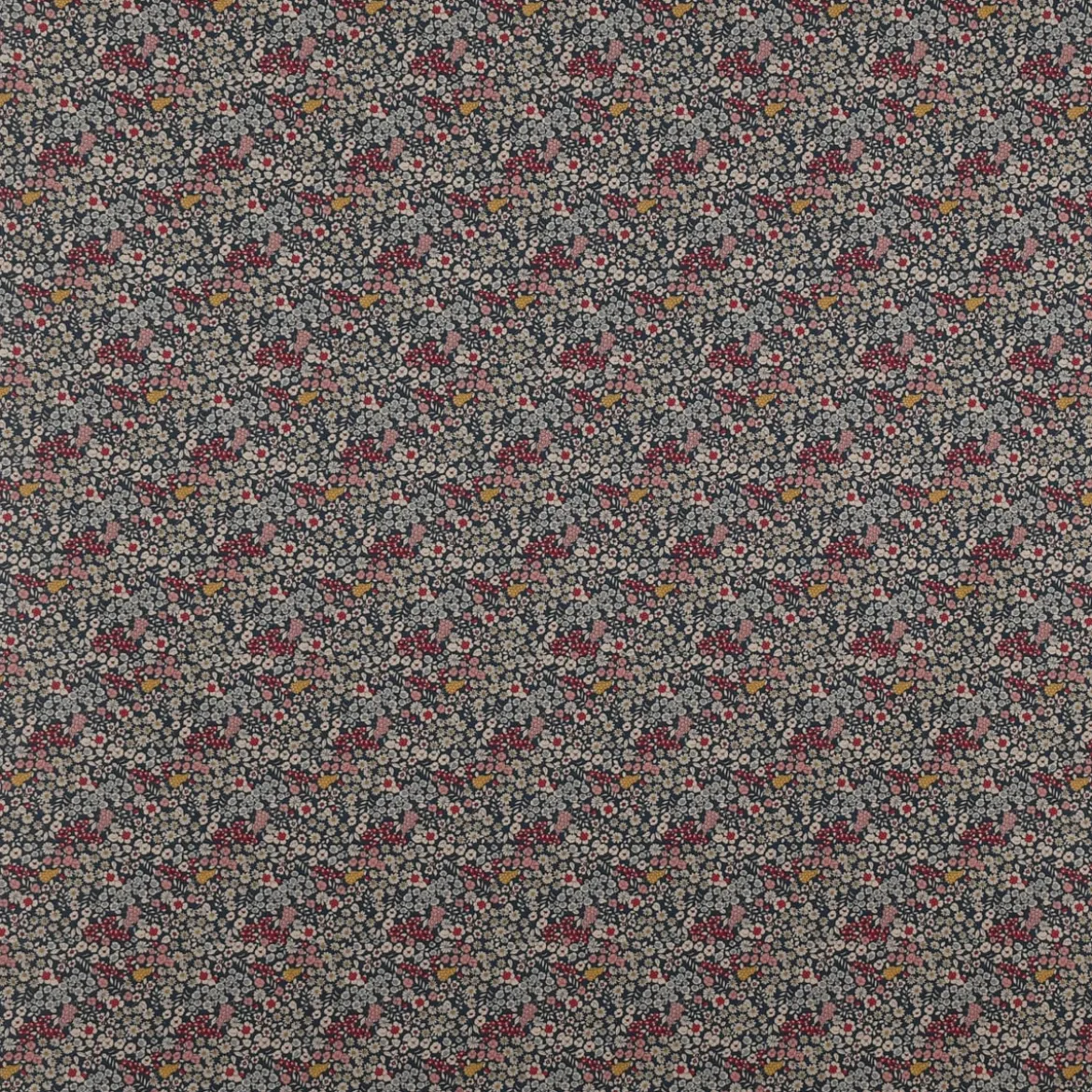 SCHÖNER LEBEN. Vorhang Leinenlook Blossom Dream Blüten blau pink gelb 245cm oder Wunschlänge