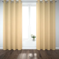 SCHÖNER LEBEN. Vorhang Leinenlook uni pastell gelb 245cm oder Wunschlänge
