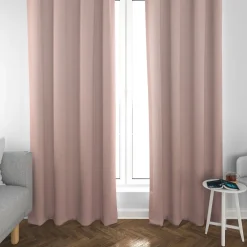 SCHÖNER LEBEN. Vorhang Leinenlook uni rosa 245cm oder Wunschlänge