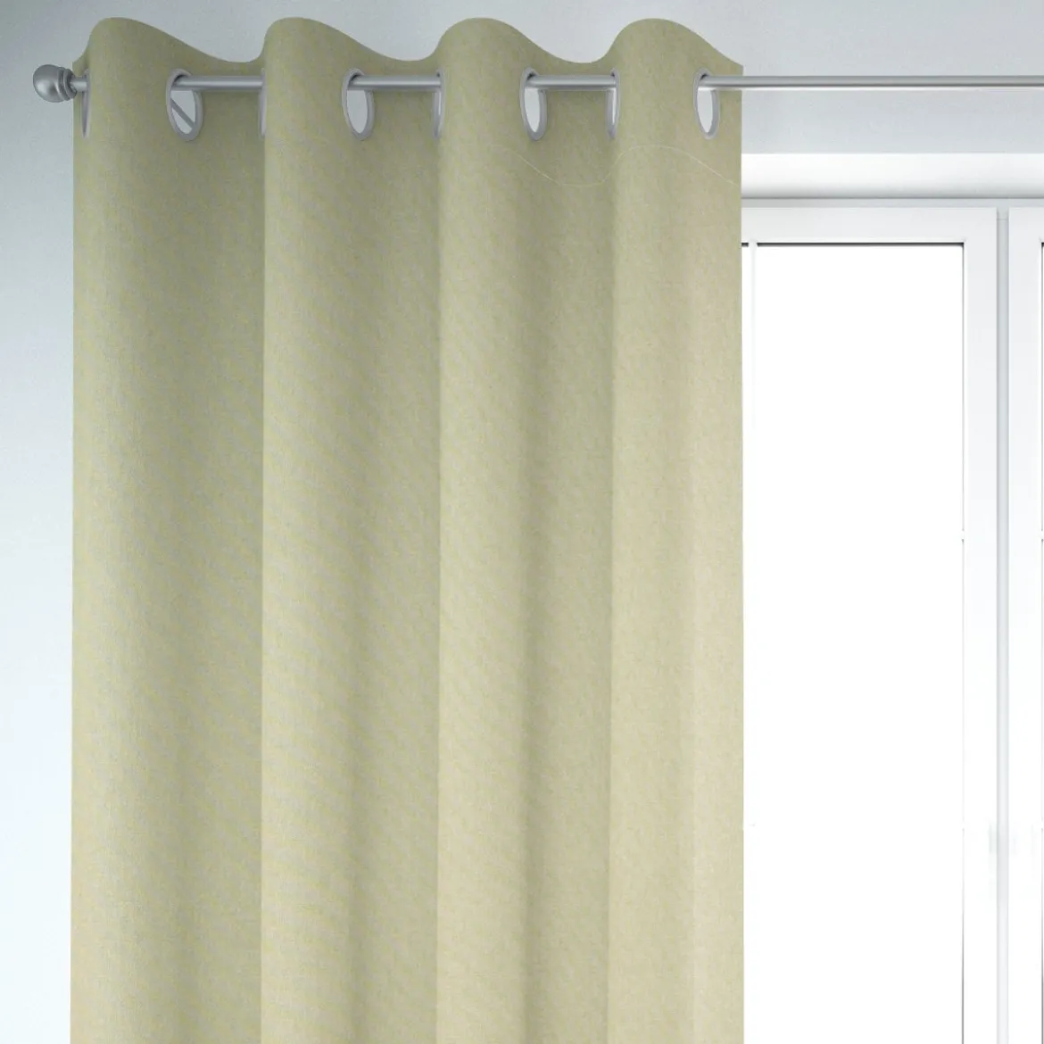 SCHÖNER LEBEN. Vorhang Leinenlook uni lindgrün 245cm oder Wunschlänge
