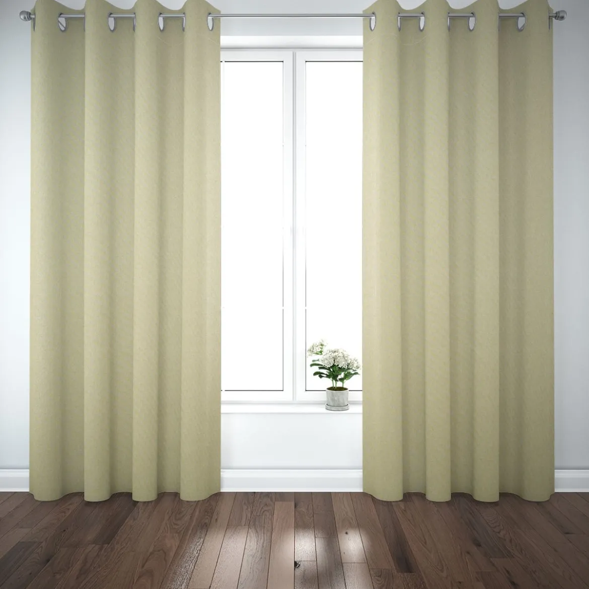 SCHÖNER LEBEN. Vorhang Leinenlook uni lindgrün 245cm oder Wunschlänge