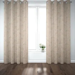 SCHÖNER LEBEN. Vorhang Leinenlook Florist Elegant Schleierkraut natur weiß 245cm oder Wunschlänge