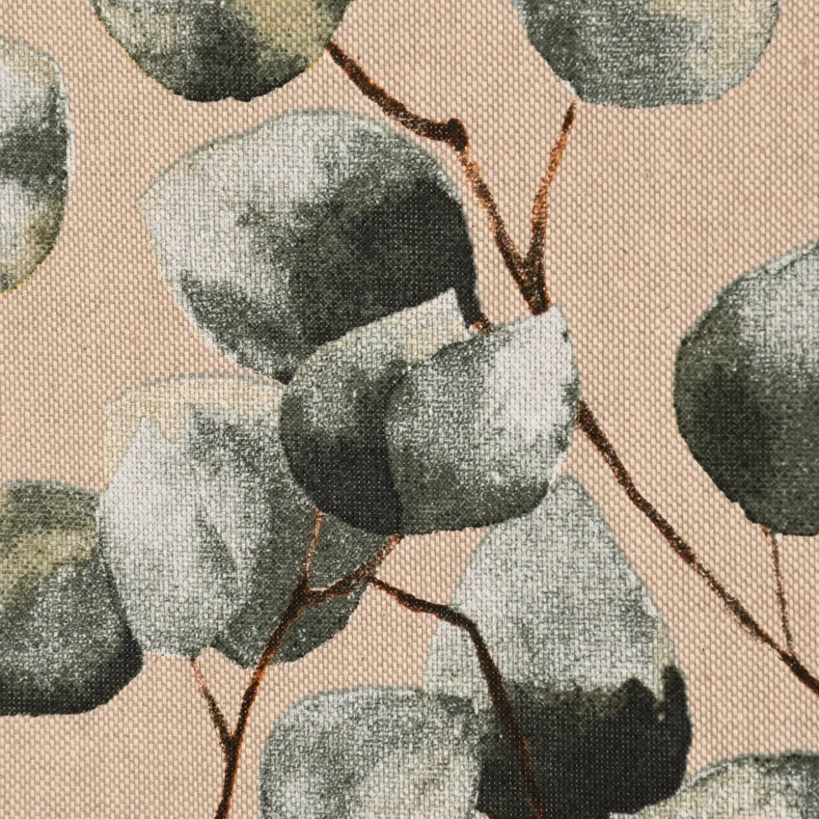 SCHÖNER LEBEN. Vorhang Leinenlook Eukalyptus Leaves Eukalyptusblätter natur grün 245cm oder Wunschlänge