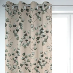 SCHÖNER LEBEN. Vorhang Leinenlook Eukalyptus Leaves Eukalyptusblätter natur grün 245cm oder Wunschlänge