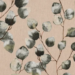 SCHÖNER LEBEN. Vorhang Leinenlook Eukalyptus Leaves Eukalyptusblätter natur grün 245cm oder Wunschlänge