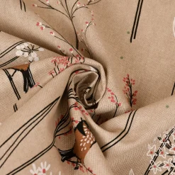 SCHÖNER LEBEN. Vorhang Leinenlook Soft Branch Blüten Gräser Vögel natur rosa 245cm oder Wunschlänge
