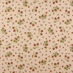 SCHÖNER LEBEN. Vorhang Leinenlook Strawberrys Growing Erdbeeren natur rot grün 245cm oder Wunschlänge