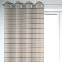 SCHÖNER LEBEN. Vorhang Leinenlook Riviera Stripe Small Streifen natur blau 245cm oder Wunschlänge