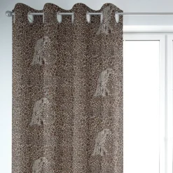 SCHÖNER LEBEN. Vorhang Leinenlook Leoparden natur braun 245cm oder Wunschlänge