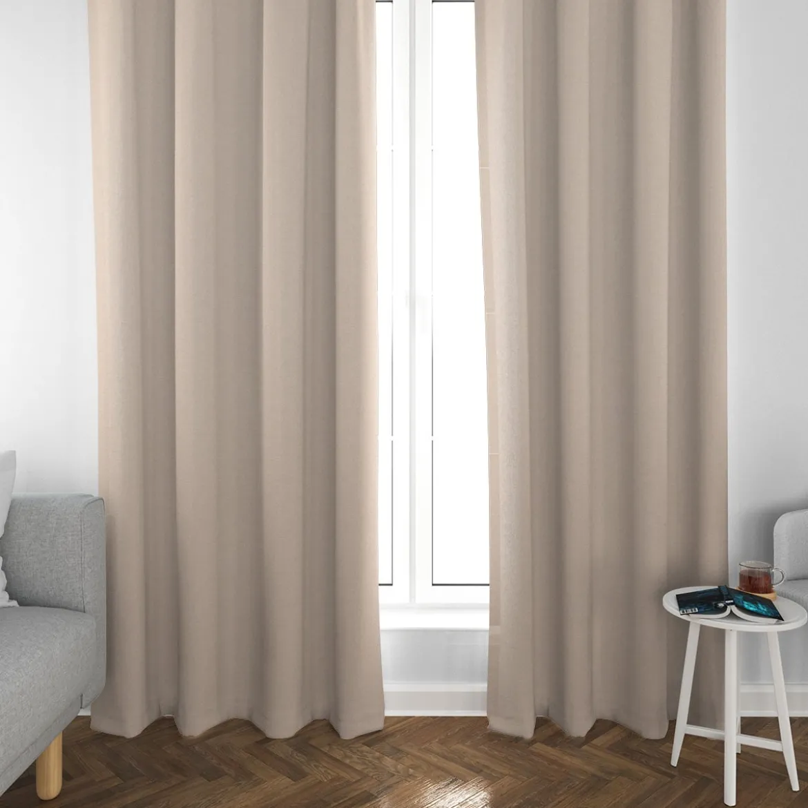 SCHÖNER LEBEN. Vorhang Leinenlook uni creme 245cm oder Wunschlänge