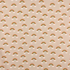 SCHÖNER LEBEN. Vorhang Leinenlook Over the Rainbow Regenbogen Wolken natur bunt 245cm oder Wunschlänge