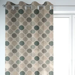 SCHÖNER LEBEN. Vorhang Leinenlook Blätter Blattskelett natur grün goldmetallic 245cm oder Wunschlänge