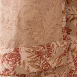 SCHÖNER LEBEN. Vorhang Leinenlook Pampasgras Eukalyptus natur rot 245cm oder Wunschlänge