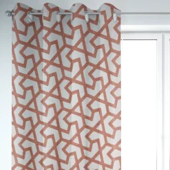 SCHÖNER LEBEN. Vorhang Linien Grafik beige terracotta 245cm oder Wunschlänge