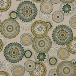 SCHÖNER LEBEN. Vorhang Mandalas natur grün 245cm oder Wunschlänge