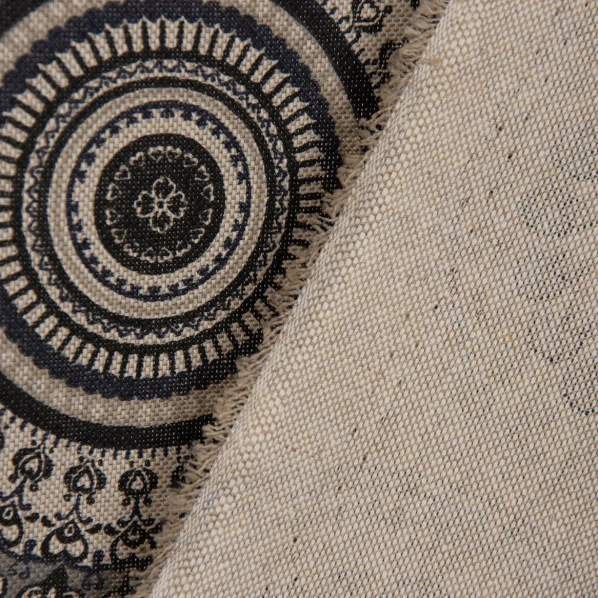SCHÖNER LEBEN. Vorhang Mandalas natur grau 245cm oder Wunschlänge