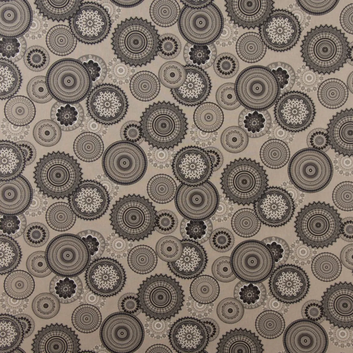 SCHÖNER LEBEN. Vorhang Mandalas natur grau 245cm oder Wunschlänge