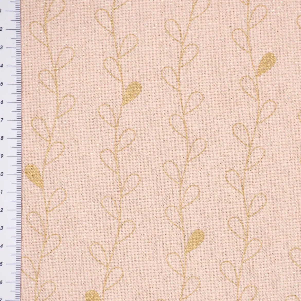 SCHÖNER LEBEN. Vorhang Metallic Blätterranken rosa goldfarbig 245cm oder Wunschlänge