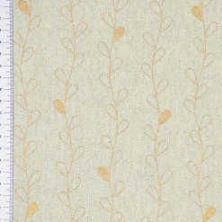 SCHÖNER LEBEN. Vorhang Metallic Blätterraken mint goldfarbig 245cm oder Wunschlänge