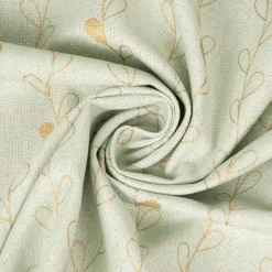 SCHÖNER LEBEN. Vorhang Metallic Blätterraken mint goldfarbig 245cm oder Wunschlänge