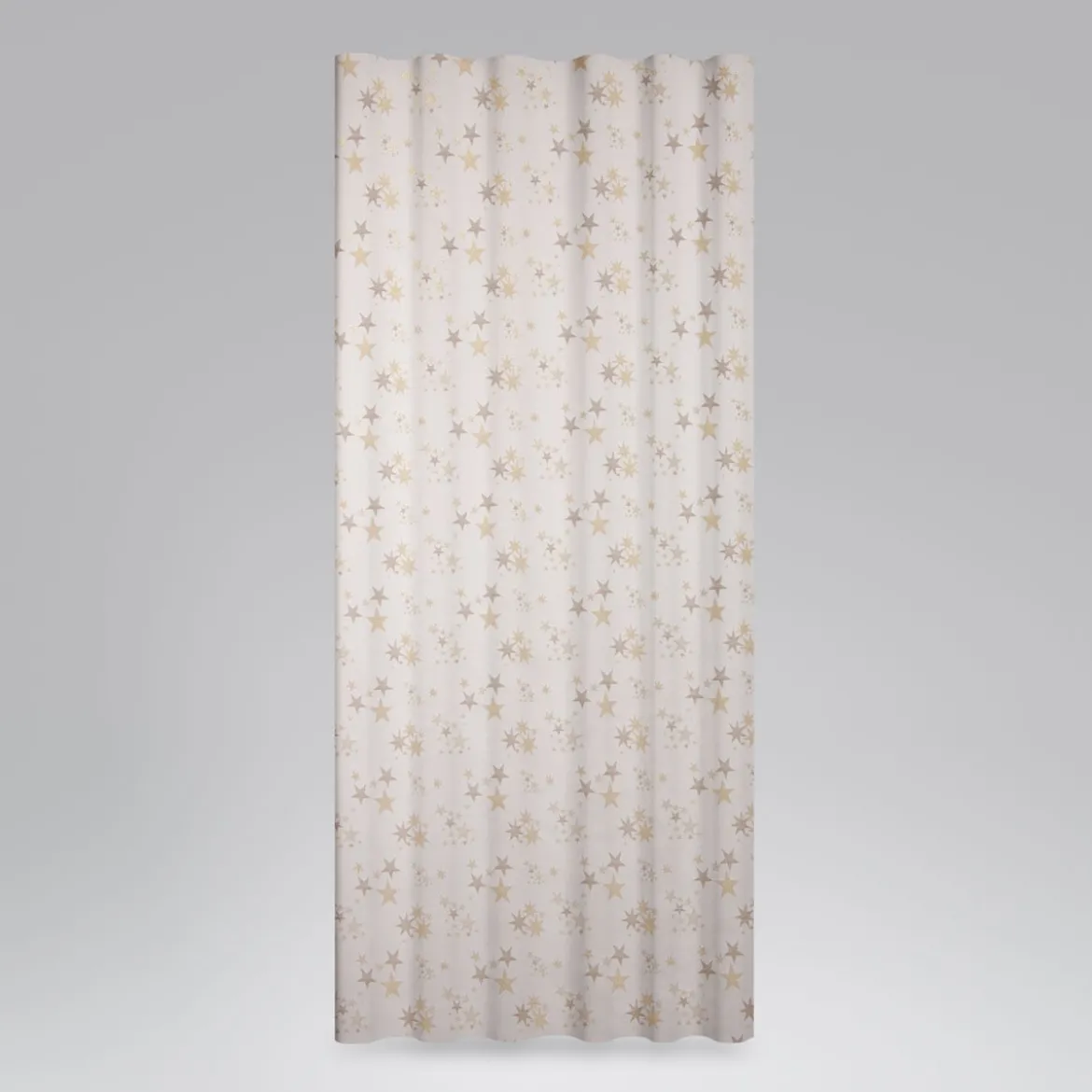 SCHÖNER LEBEN. Vorhang mit Smok-Schlaufenband Sterne beidseitig beige gold 245cm oder Wunschlänge