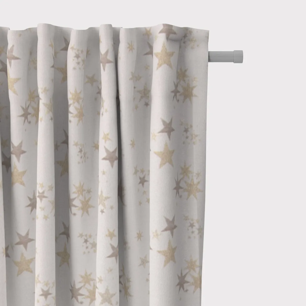 SCHÖNER LEBEN. Vorhang mit Smok-Schlaufenband Sterne beidseitig beige gold 245cm oder Wunschlänge
