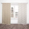 SCHÖNER LEBEN. Vorhang mit Smok-Schlaufenband Sterne beidseitig gold beige 245cm oder Wunschlänge