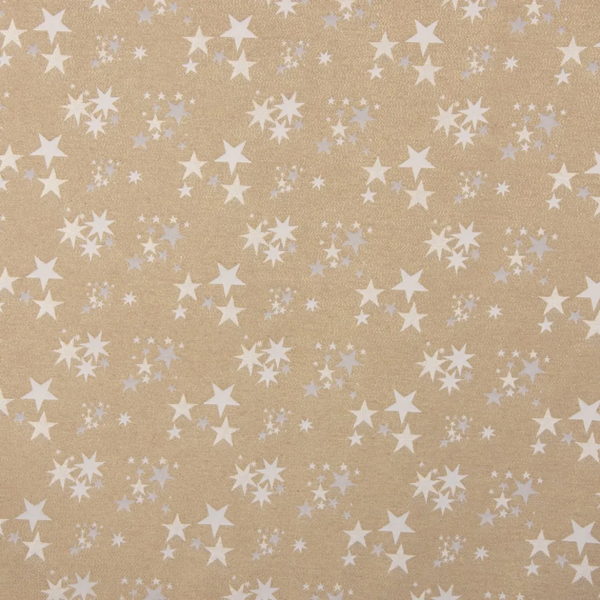 SCHÖNER LEBEN. Vorhang mit Smok-Schlaufenband Sterne beidseitig gold beige 245cm oder Wunschlänge