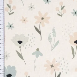 SCHÖNER LEBEN. Vorhang Pastell Blumen ecru mintgrün vanille 245cm oder Wunschlänge
