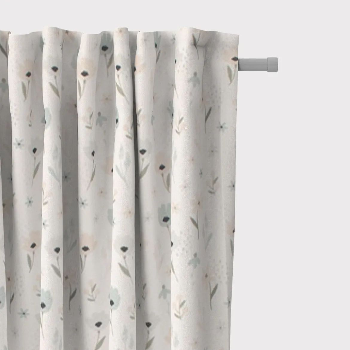 SCHÖNER LEBEN. Vorhang Pastell Blumen ecru mintgrün vanille 245cm oder Wunschlänge