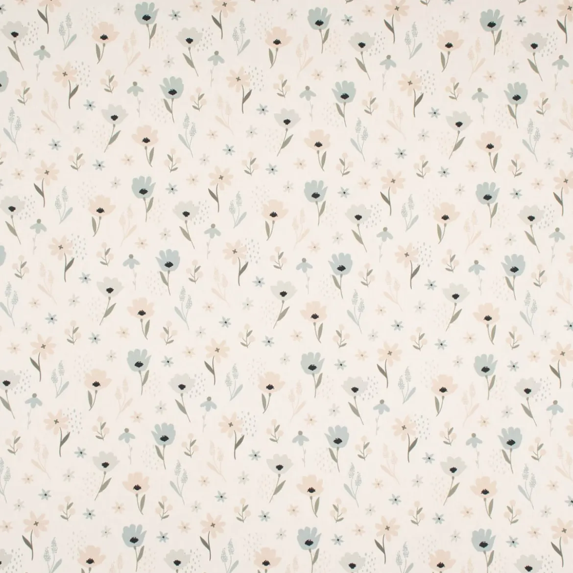 SCHÖNER LEBEN. Vorhang Pastell Blumen ecru mintgrün vanille 245cm oder Wunschlänge