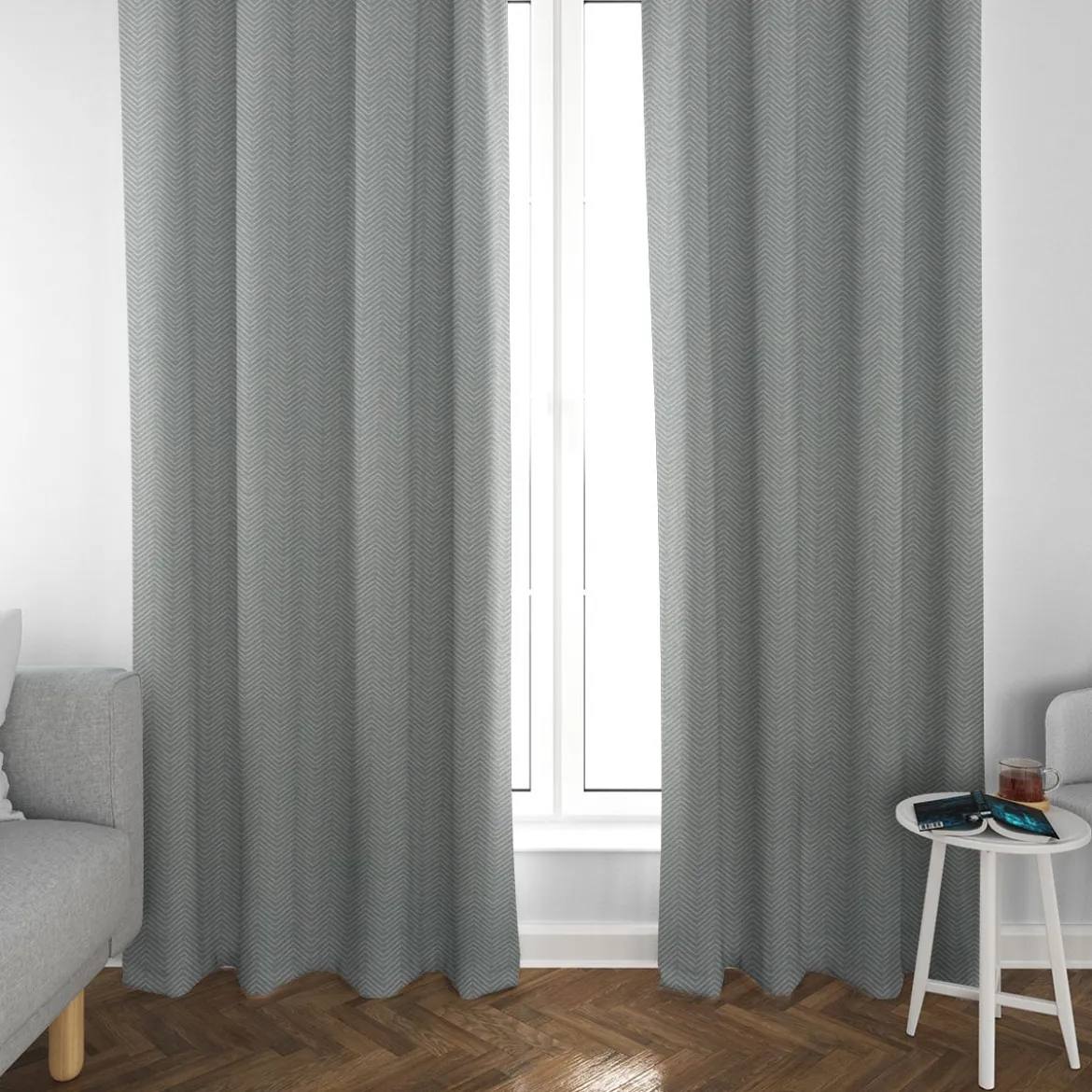SCHÖNER LEBEN. Vorhang Pica ZickZack mint 245cm oder Wunschlänge