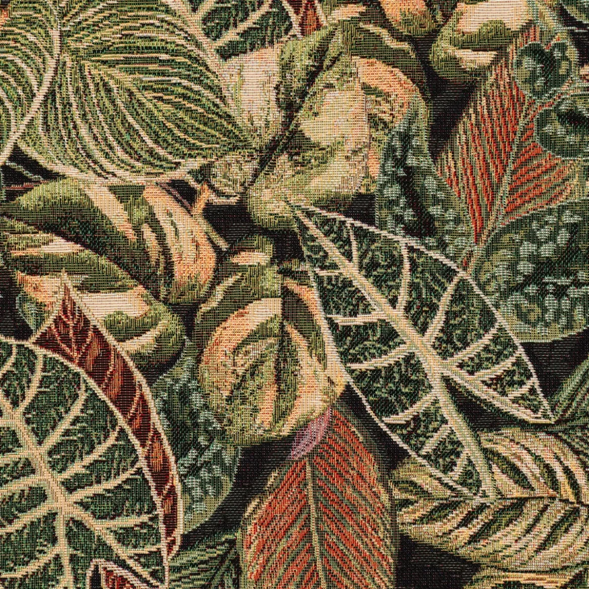 SCHÖNER LEBEN. Vorhang Premium Houseplant Jungle Blätter grün schwarz 245cm oder Wunschlänge