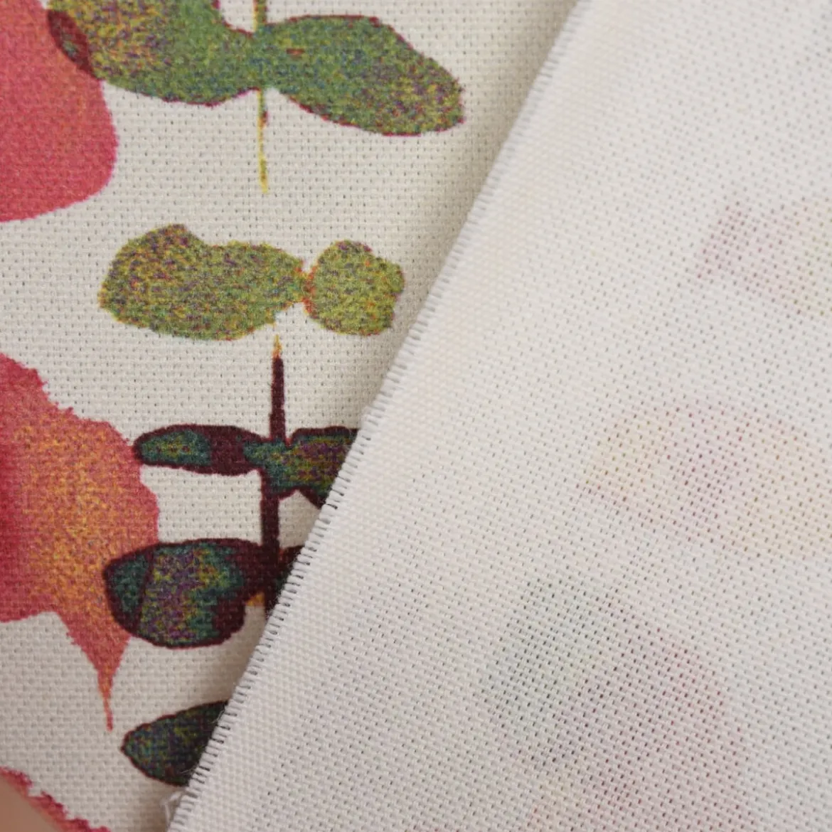 SCHÖNER LEBEN. Vorhang Ranken Blätter Aquarell beige terrakotta grün rot 245cm oder Wunschlänge