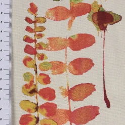 SCHÖNER LEBEN. Vorhang Ranken Blätter Aquarell beige terrakotta grün rot 245cm oder Wunschlänge